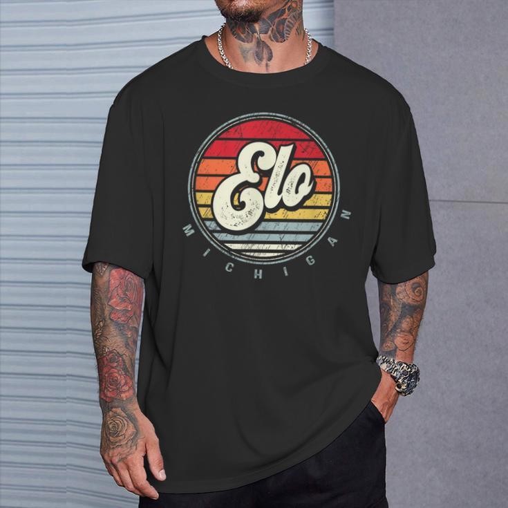 Retro Elo Home State Cool 70S Style Sunset T-Shirt Gifts for Him