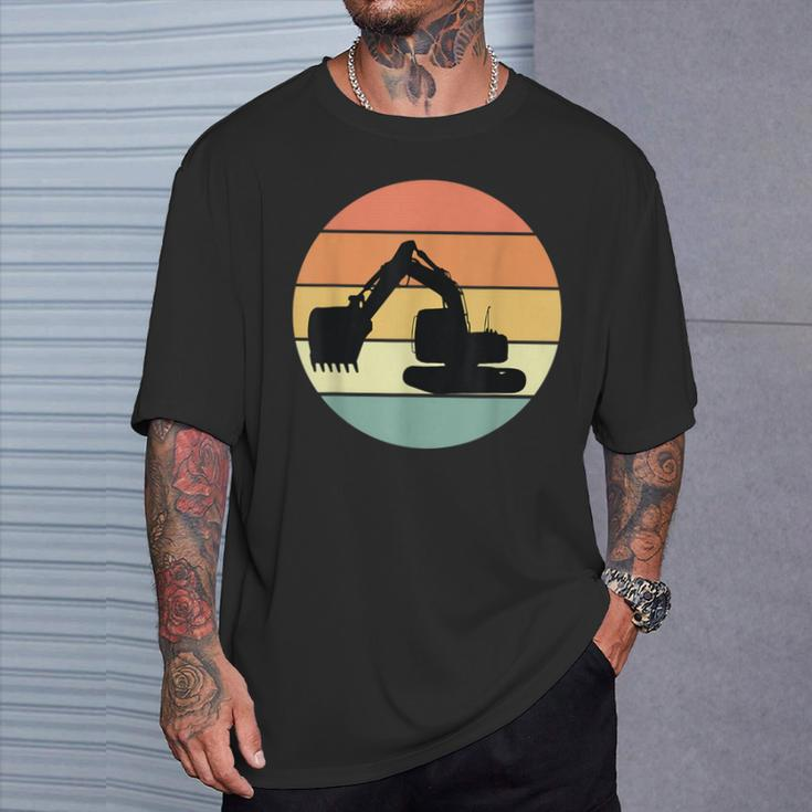 Retro Excavator Apparel Heavy Construction Equipment T-Shirt Gifts for Him