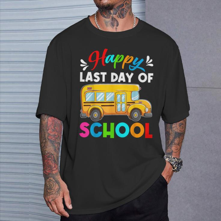 Retro Happy Last Day Of School School Bus Driver Off Duty T-Shirt Gifts for Him