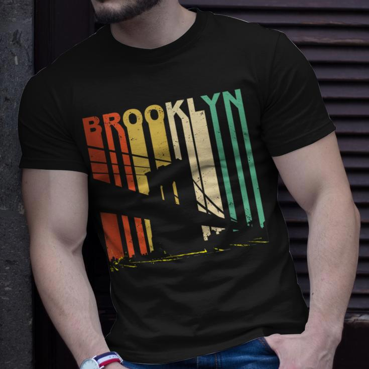 Retro New York Brooklyn Bridge Vintage City Skyline Nyc Ny T-Shirt Gifts for Him