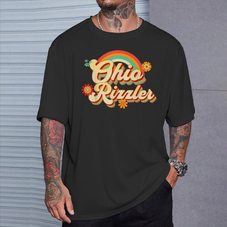 Retro Ohio Rizzler Ohio Rizz Ironic Meme Quote T-Shirt Gifts for Him