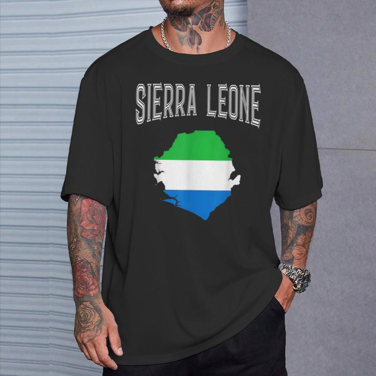 Retro Sierra Leone Flag Vintage Throwback Sport T-Shirt Gifts for Him