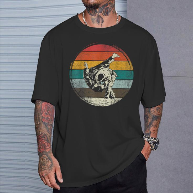 Retro Skelett Gitarrenspieler Herren T-Shirt, Vintage Sonnenuntergang Motiv Geschenke für Ihn