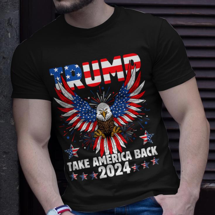 Retro Trump 2024 Take America Back American Flag Trump 2024 T-Shirt Gifts for Him