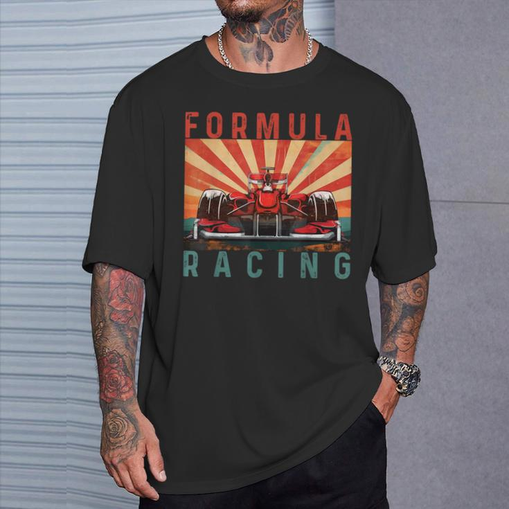 Retro Vintage Formula Racing Lovers Race Car Fan T-Shirt Gifts for Him