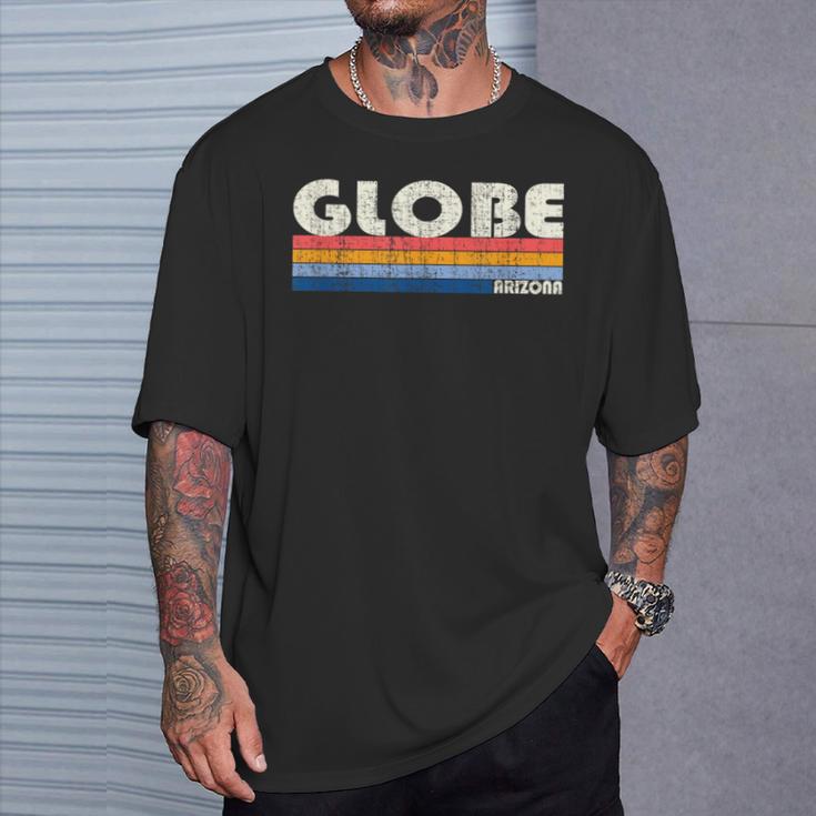 Retrointage 70S 80S Style Globe Az T-Shirt Geschenke für Ihn