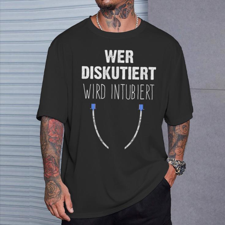 Rettungsdienst Notarzt Anästhesist Anästhesie T-Shirt Geschenke für Ihn