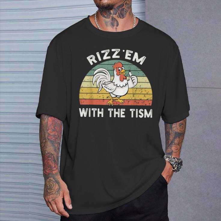 Rizz Em With The Tism Meme Retro T-Shirt Gifts for Him