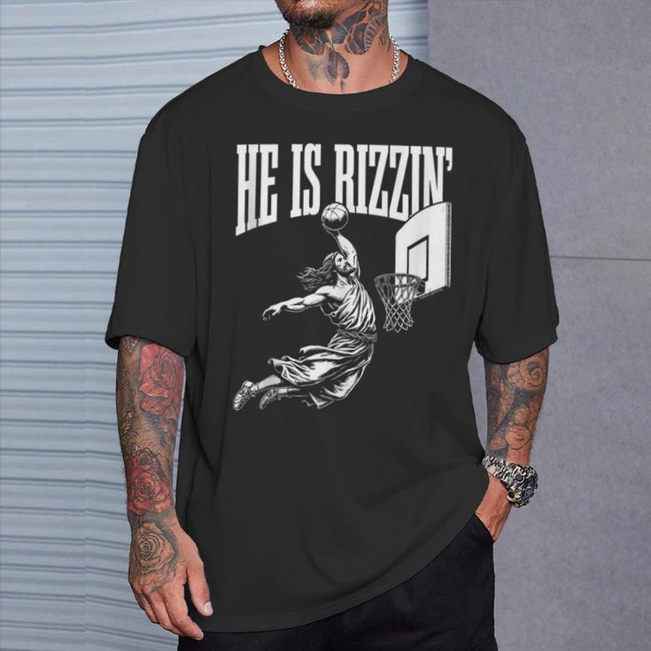 He Is Rizzin Jesus Basketball Meme T-Shirt Gifts for Him