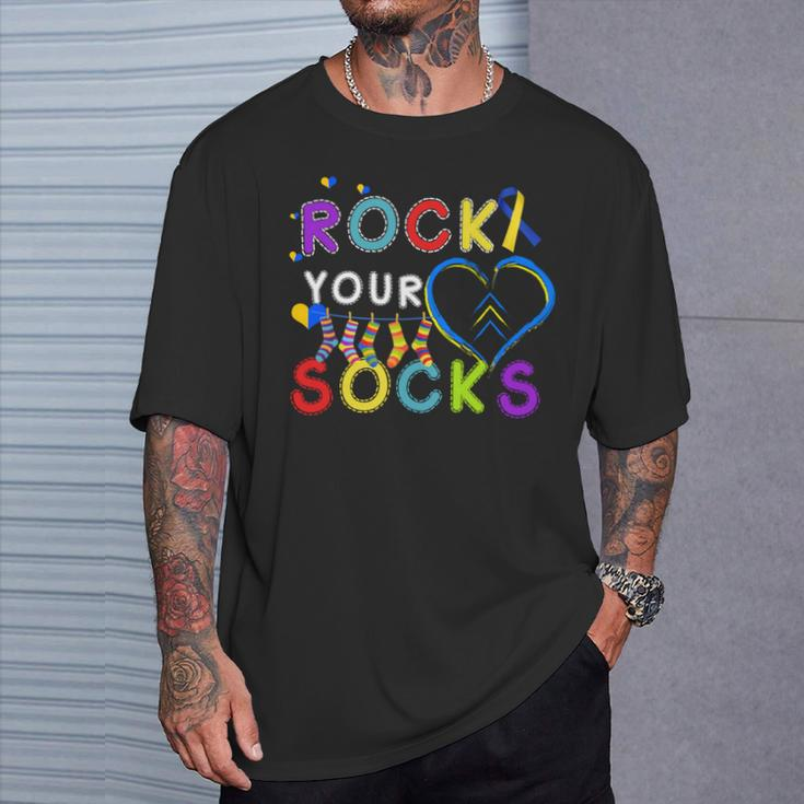 Rock Your Socks Cute 3-21 Trisomy 21 World Down Syndrome Day T-Shirt Gifts for Him