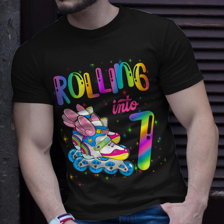 Rolling Into 7 Years Let's Roll I'm Turning 7 Roller Skate T-Shirt Gifts for Him