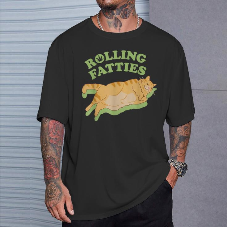 Rolling Fatties Weed Cat Marijuana T-Shirt Gifts for Him