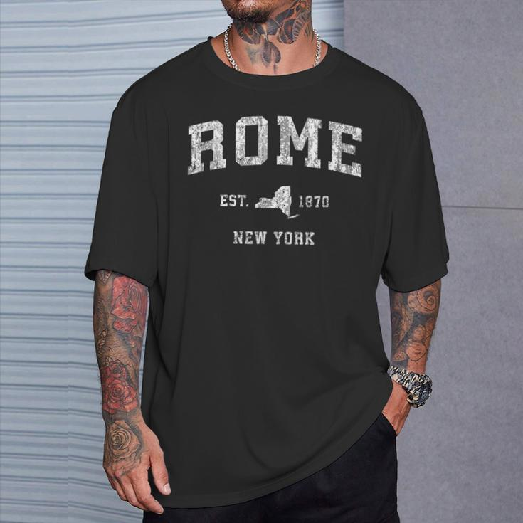 Rome New York Ny Vintage Athletic Sports T-Shirt Gifts for Him