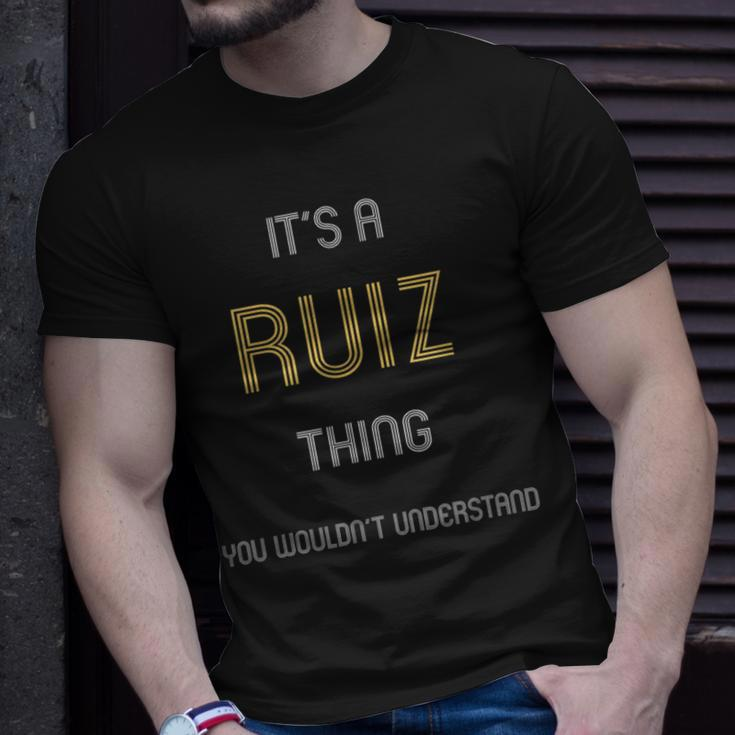Ruiz Cool Last Name Family Names T-Shirt Gifts for Him