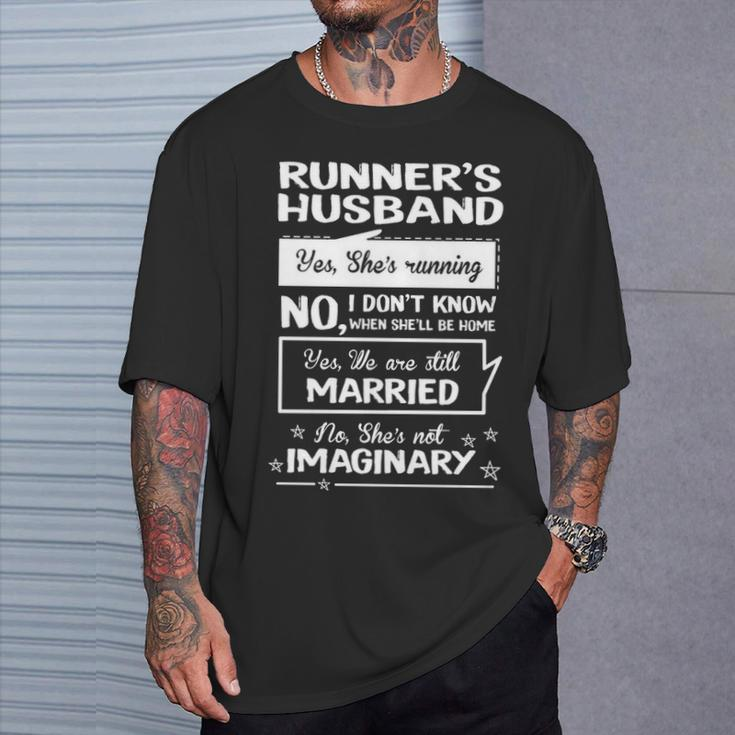 Runner's Husband Running T-Shirt Gifts for Him