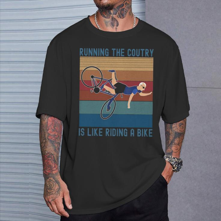 Running The Coutry Is Like Riding A Bike Joe Biden Vintage T-Shirt Gifts for Him