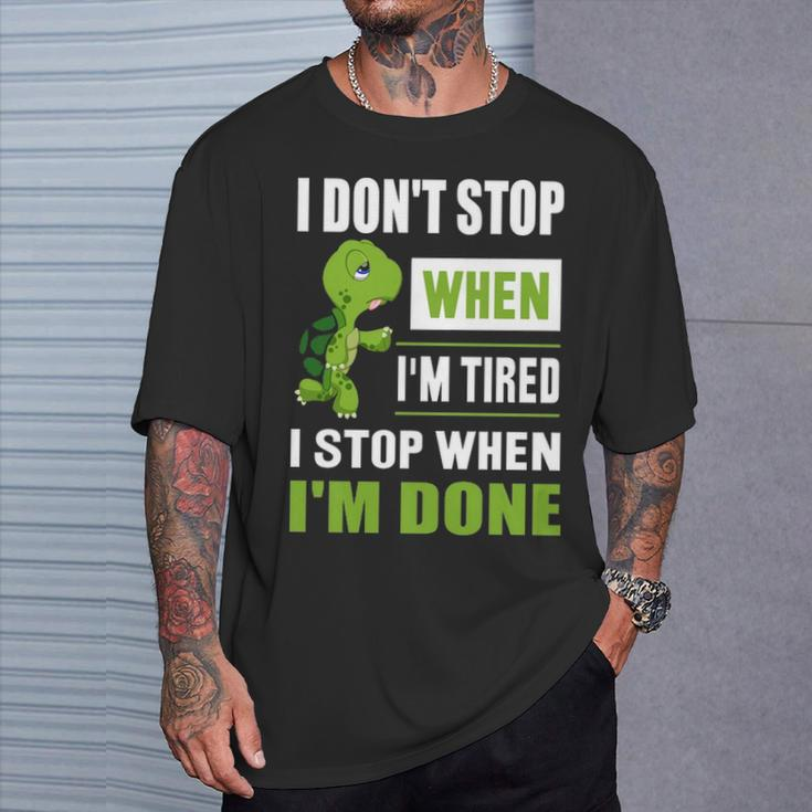 Running I Don't Shop When I'm Tired I Shop When I'm Done T-Shirt Gifts for Him