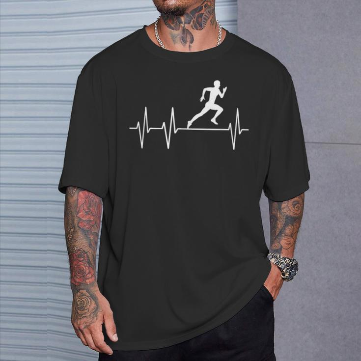 Running Jogger Heartbeat Heartbeat Outfit Sport T-Shirt Geschenke für Ihn