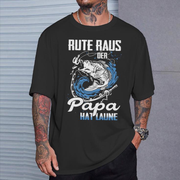 Rute Raus Der Papa Hat Laune Fischer T-Shirt Geschenke für Ihn