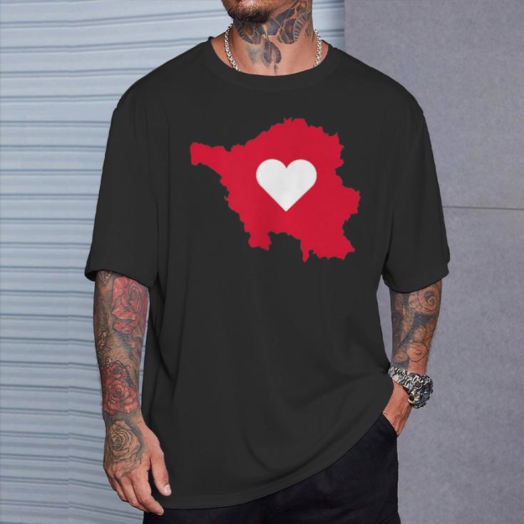 Saarland Heart Love Homeland Saarländer T-Shirt Geschenke für Ihn