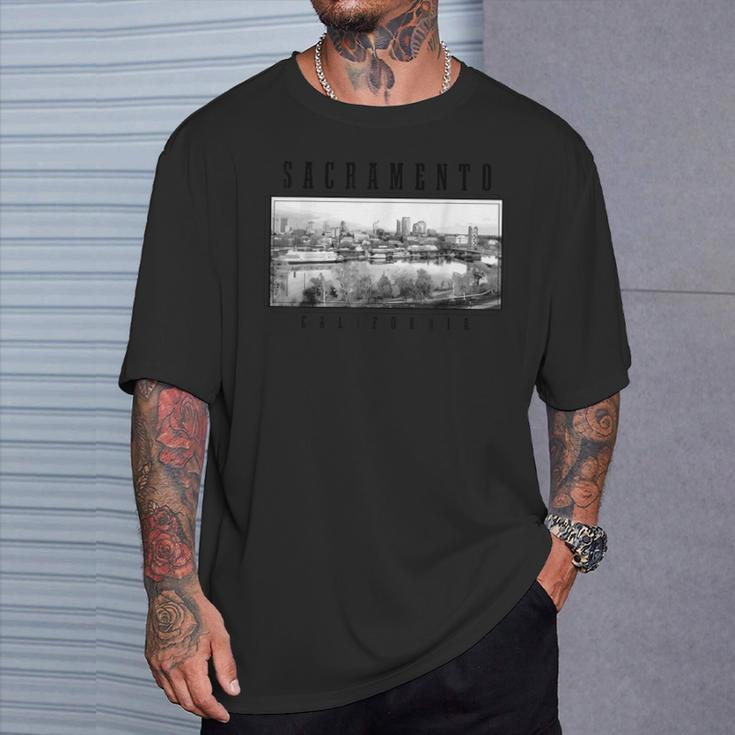 Sacramento California Skyline Vintage T-Shirt Gifts for Him