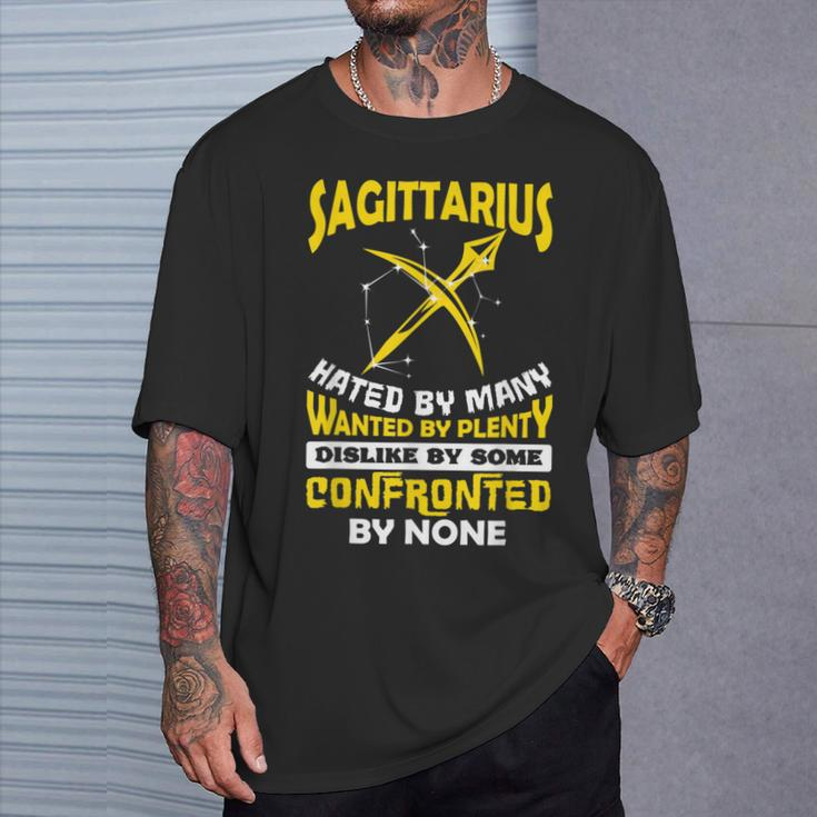 Sagittarius Hated By Many November December Zodiac Birthday T-Shirt Gifts for Him