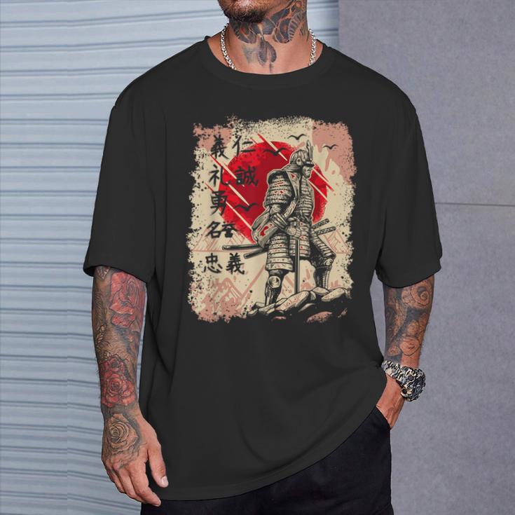 Samurai Japanese Warrior Bushido Code Swordsman Vintage T-Shirt Gifts for Him