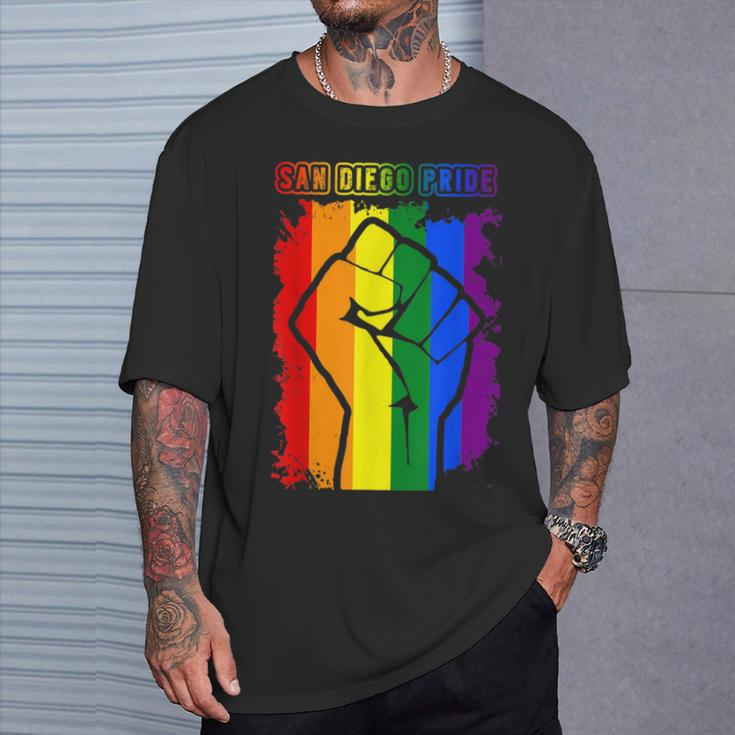 San Diego Lgbt Pride Month Lgbtq Rainbow Flag T-Shirt Gifts for Him