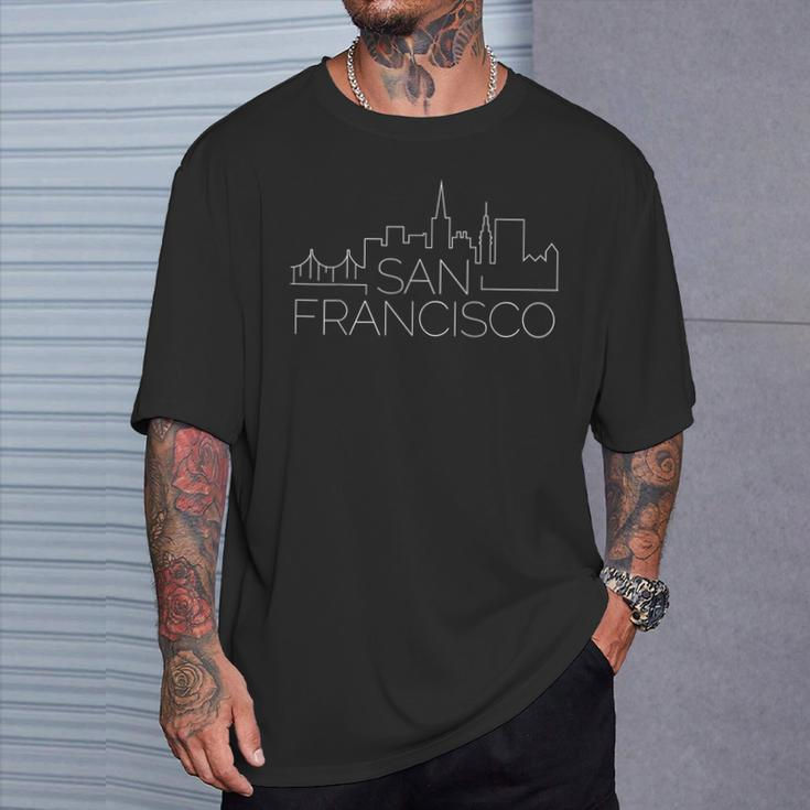 San Francisco Skyline Vintage Pride California T-Shirt Gifts for Him