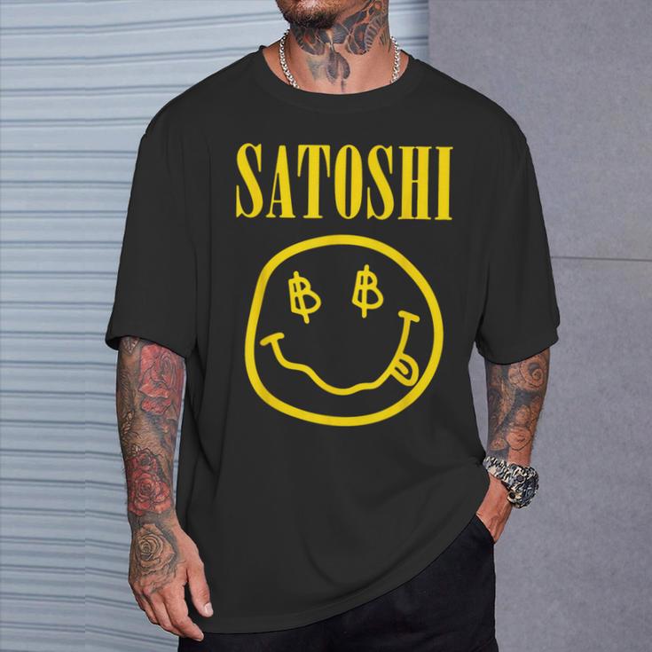 Satoshi Nakamoto Gelbes Lächeln T-Shirt Geschenke für Ihn