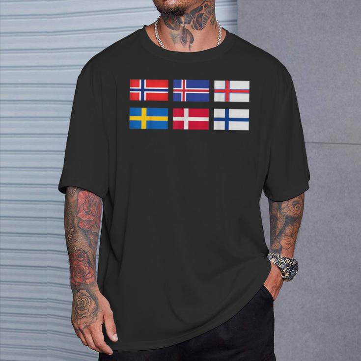 Scandinavia Flag The Nordic Country's Flag Northern Europe T-Shirt Gifts for Him