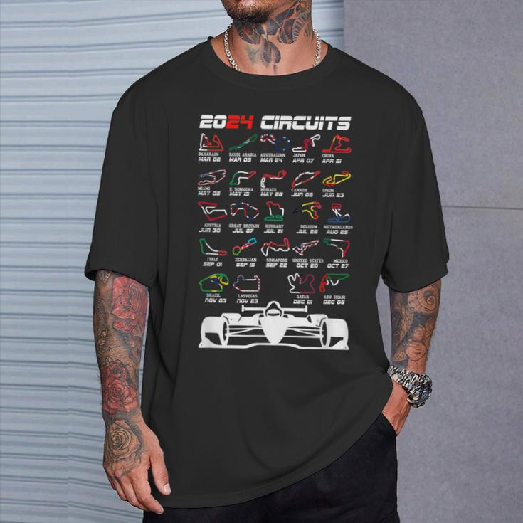 Schedule 2024 Formula Racing Track Formula Car Formula Fan T-Shirt Gifts for Him