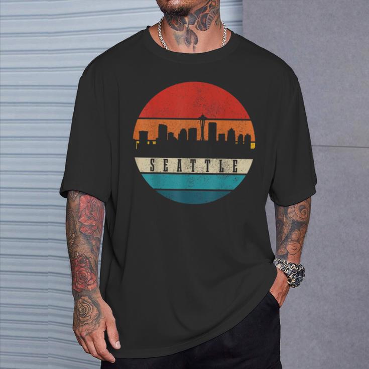 Seattle Washington Skyline Pride Vintage Seattle T-Shirt Gifts for Him