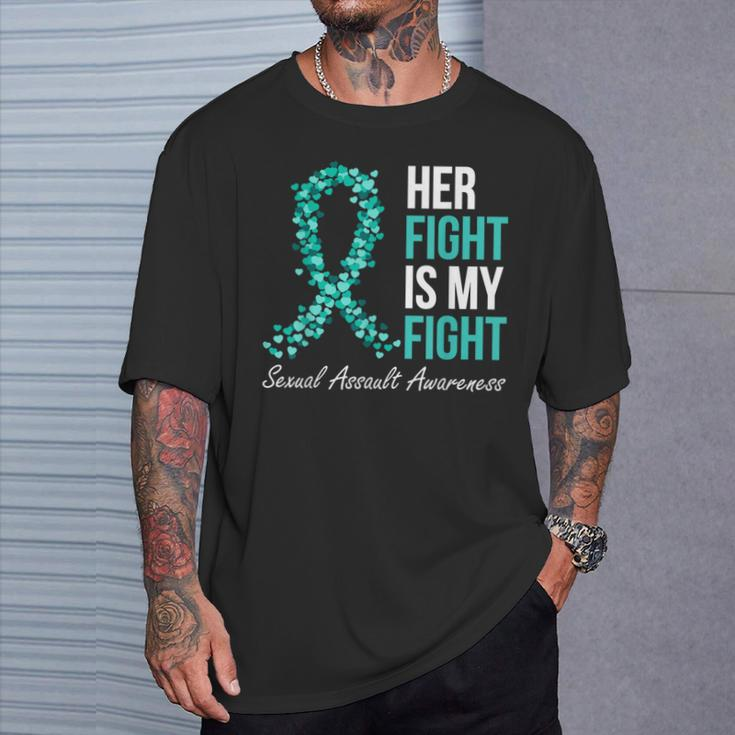 Sexual Assault Awareness Month I Wear Teal Ribbon Support T-Shirt Gifts for Him