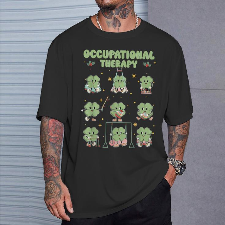 Shamrock Occupational Therapy St Patrick's Day Ot Therapist T-Shirt Gifts for Him