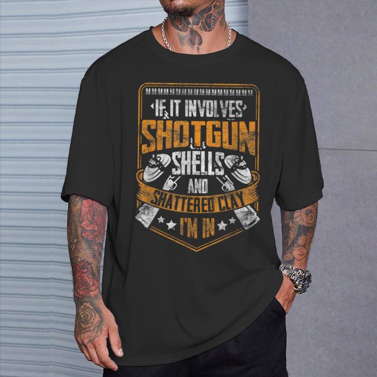 Shotgun Shells And Shattered Clay Trap Skeet Shooting T-Shirt Gifts for Him