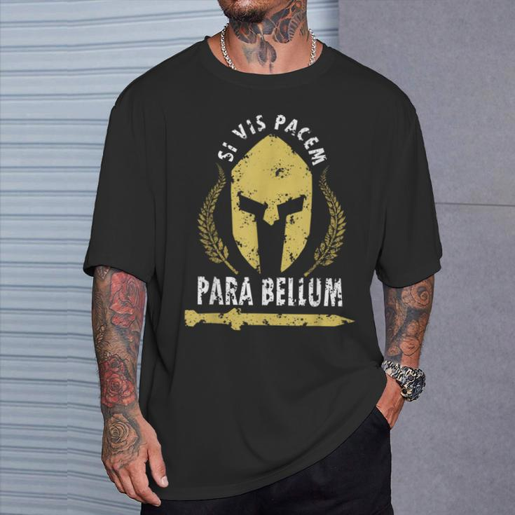 Si Vis Pacem Para Bellum Vintage Greece History Fighter Gym T-Shirt Gifts for Him