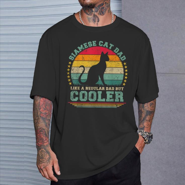 Siamese Cat Dad Like A Regular Dad But Cooler Father's Day T-Shirt Gifts for Him