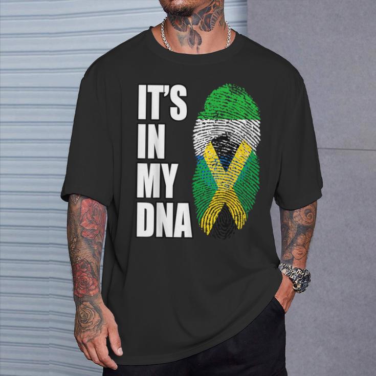 Sierra Leonean And Jamaican Vintage Heritage Dna Flag T-Shirt Gifts for Him