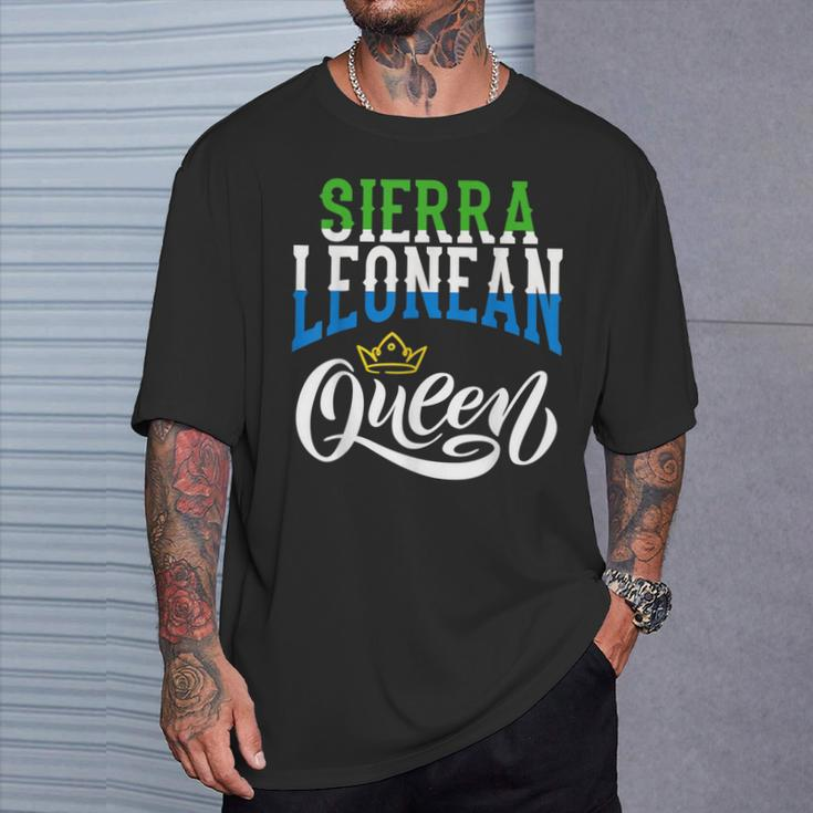 Sierra Leonean Queen Sierra Leonean Sierre Leone Flag T-Shirt Gifts for Him