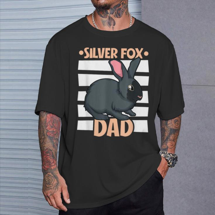 Silver Fox Rabbit Dad T-Shirt Gifts for Him