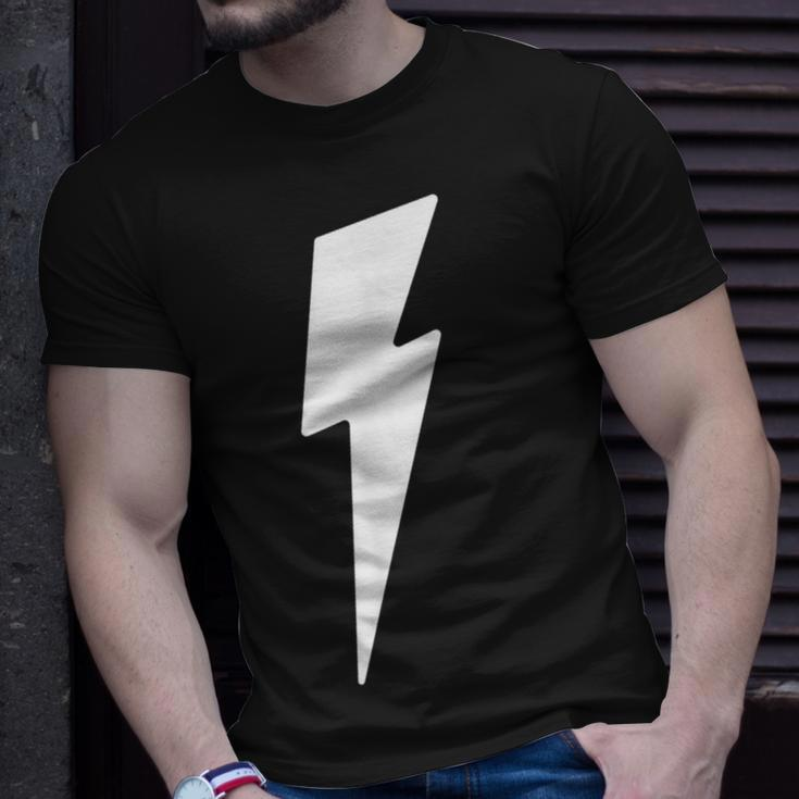 Simple Lightning Bolt In White Thunder Bolt Graphic T-Shirt Gifts for Him