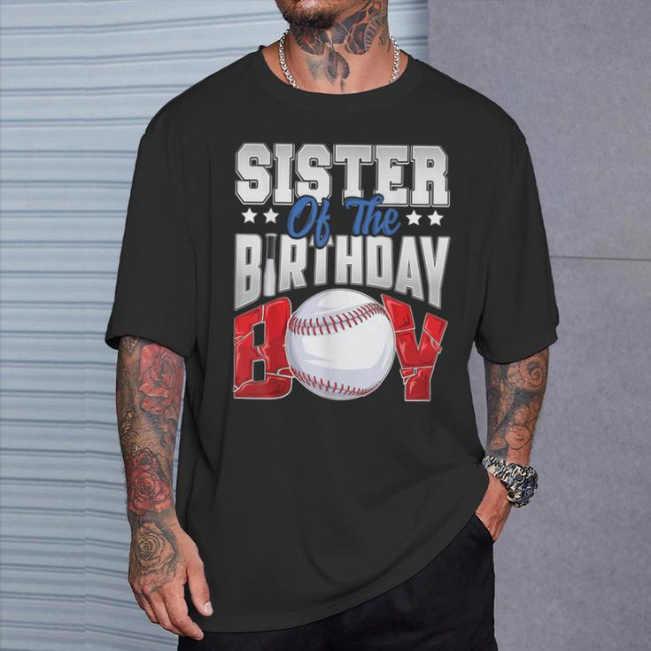 Sister Baseball Birthday Boy Family Baller B-Day Party T-Shirt Gifts for Him