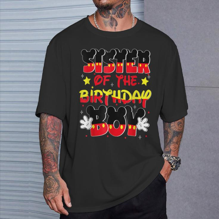 Sister Of The Birthday Boy Mouse Family Matching T-Shirt Gifts for Him