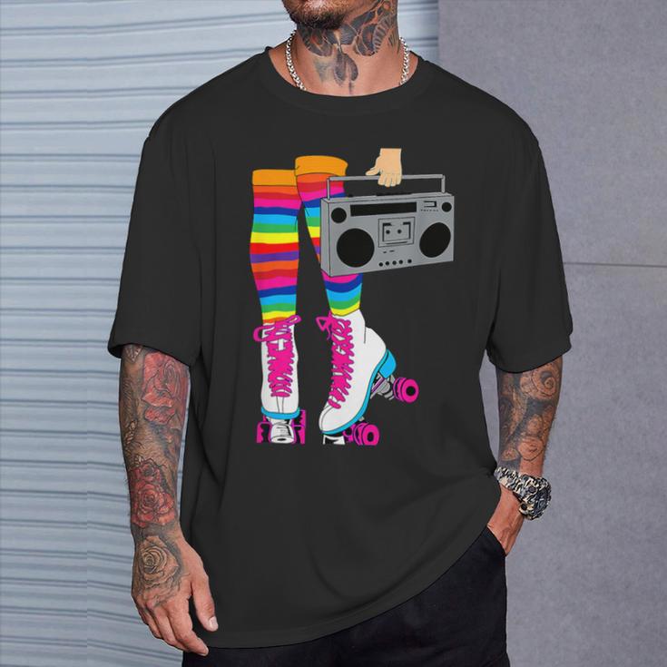 Skaten 80Er Roller Disco Rollschuhe Mädchen T-Shirt Geschenke für Ihn