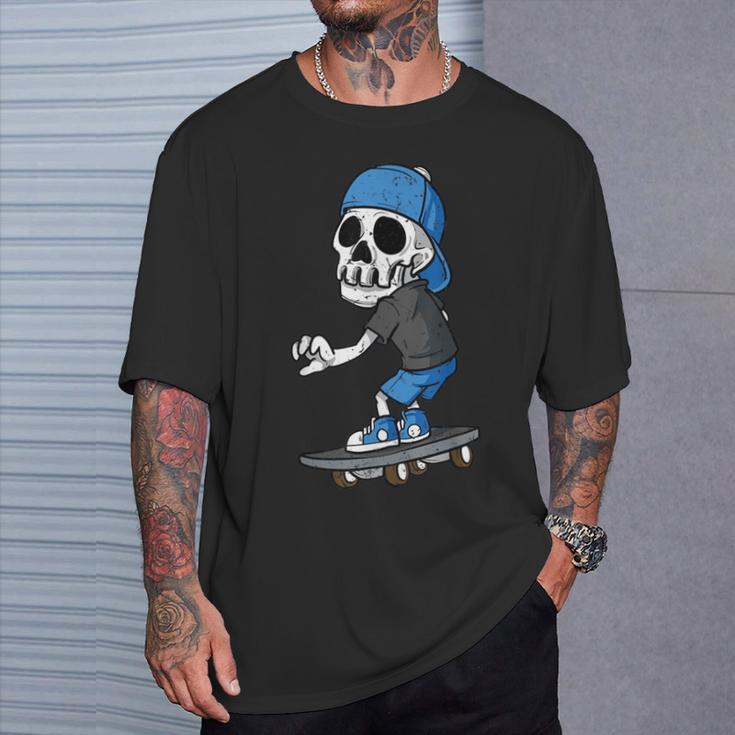 Skater Skeleton Skateboard Skull For Children T-Shirt Geschenke für Ihn