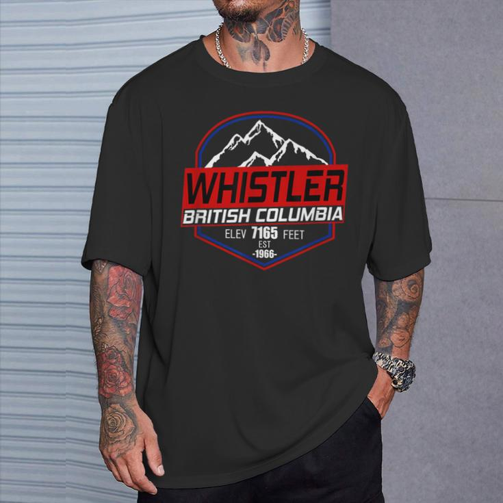Ski Whistler BC Canada Skiing And Mountain Biking T-Shirt Gifts for Him