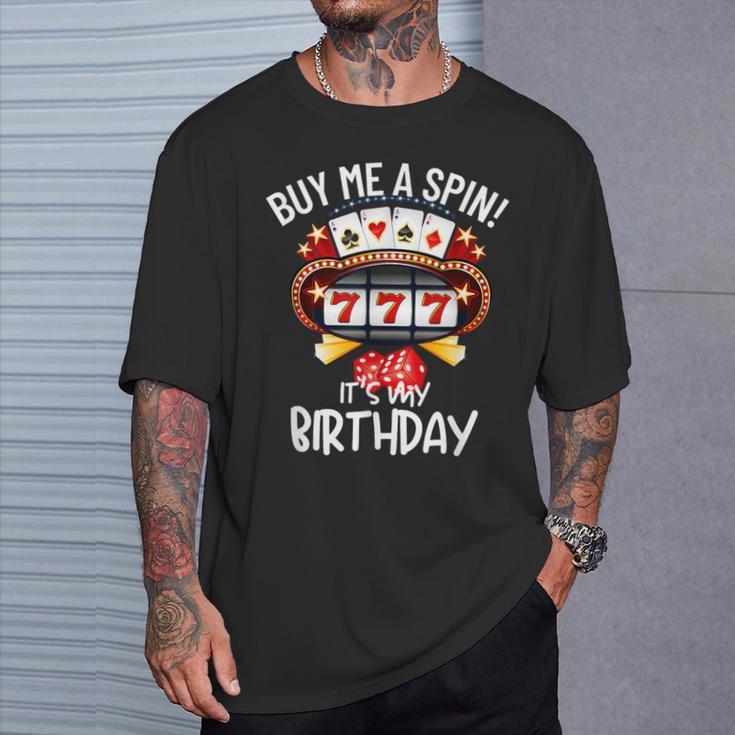 Slot Machine 777 Lucky Birthday Gambling Casino T-Shirt Gifts for Him