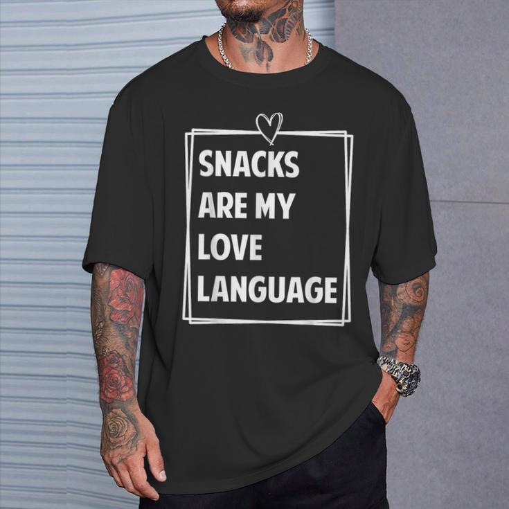 Snacks Are My Love Language Valentines Day Toddler Kid T-Shirt Gifts for Him