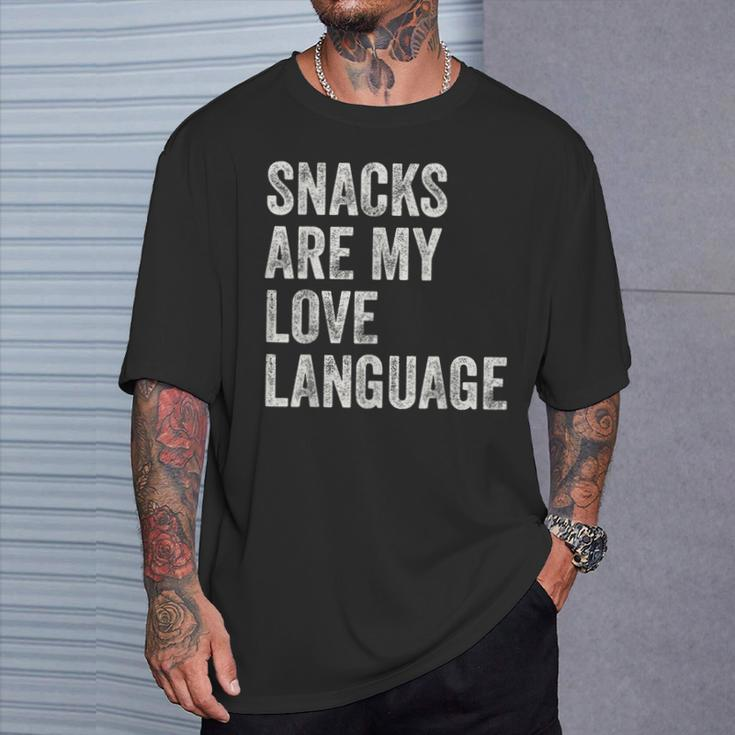 Snacks Are My Love Language Valentines Day Toddler T-Shirt Gifts for Him